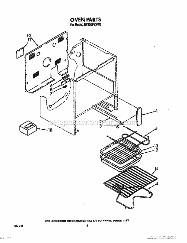 Whirlpool RF330PXXN0 Range Oven, Optional Diagram