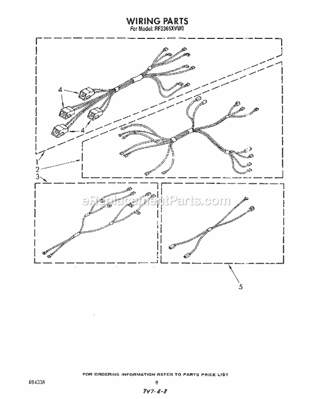 Whirlpool RF3365XVN0 Range Wiring Harness Diagram