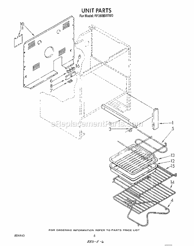 Whirlpool RF360BXVG0 Range Unit , Literature and Optional Diagram