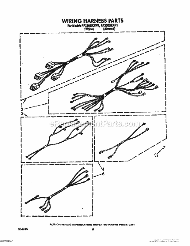 Whirlpool RF360BXXN1 Range Wiring Harness Diagram