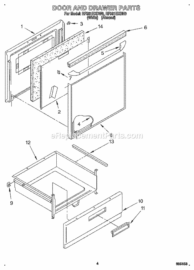 Whirlpool RF361BXDN0 30