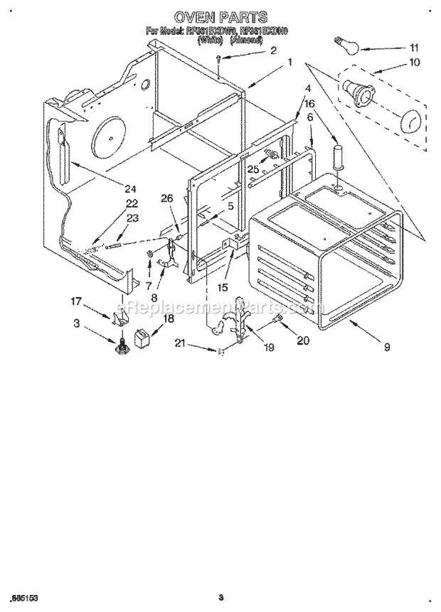 Whirlpool RF361BXDW0 30