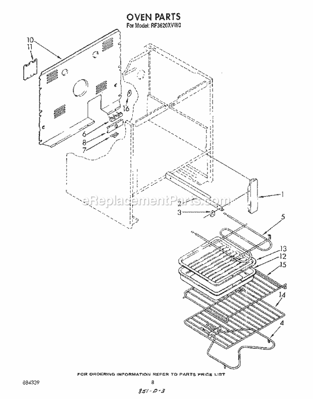Whirlpool RF3620XVN0 Range Oven (Continued) , Lit/Optional Diagram
