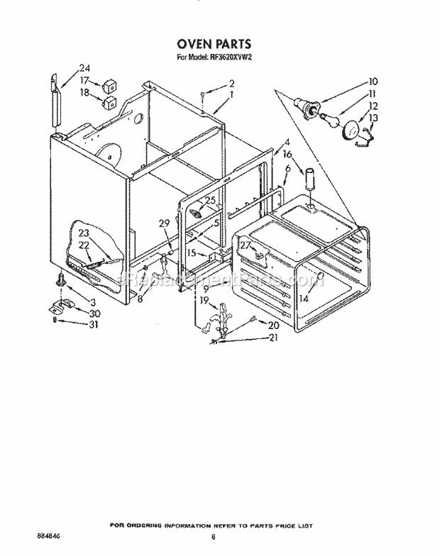 Whirlpool RF3620XVN2 Range Oven (Continued) Diagram