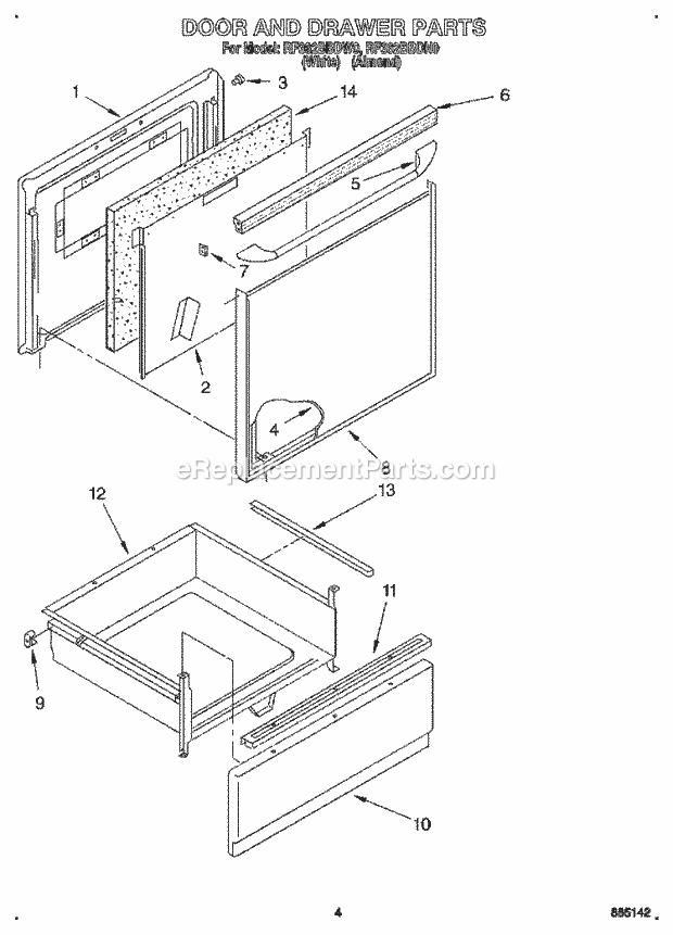 Whirlpool RF362BBDW0 30