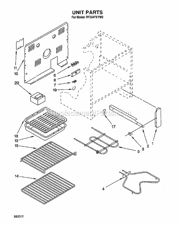 Whirlpool RF364PXYQ0 Range Unit, Optional Diagram