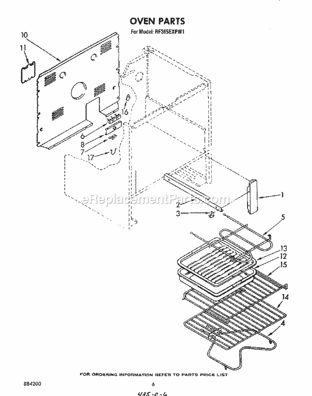 Whirlpool RF365EXPW1 Freestanding Electric Range Oven , Lit/Optional Diagram