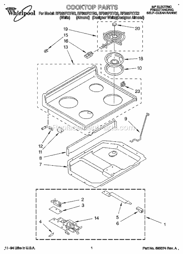 Whirlpool RF365PXYZ2 30