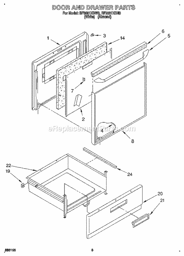 Whirlpool RF3661XDW0 30