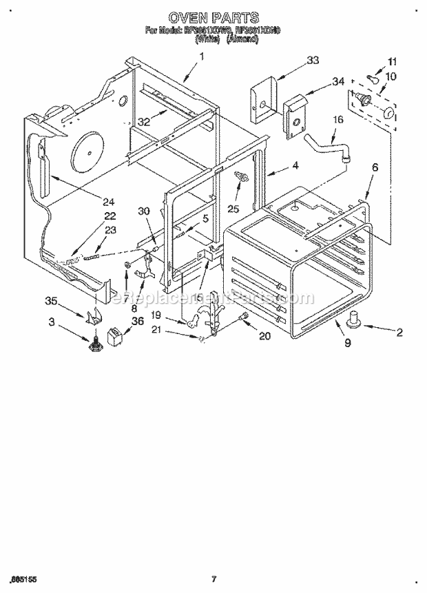 Whirlpool RF3661XDW0 30