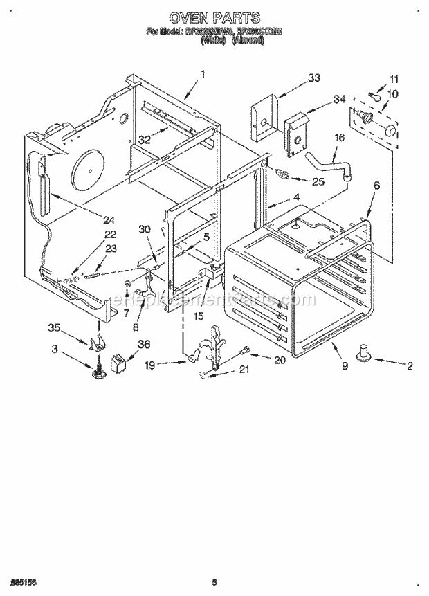 Whirlpool RF3663XDN0 30