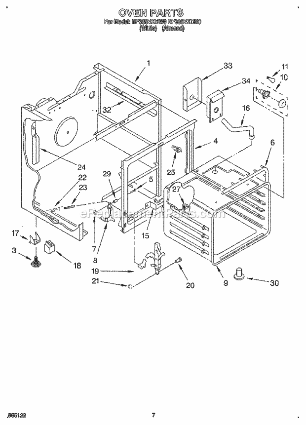 Whirlpool RF366BXDN0 30