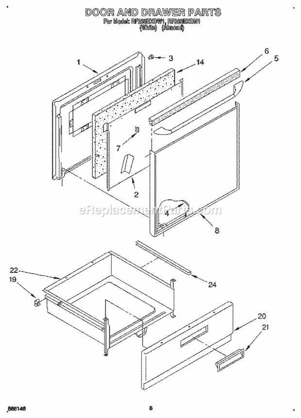 Whirlpool RF366BXDN1 30