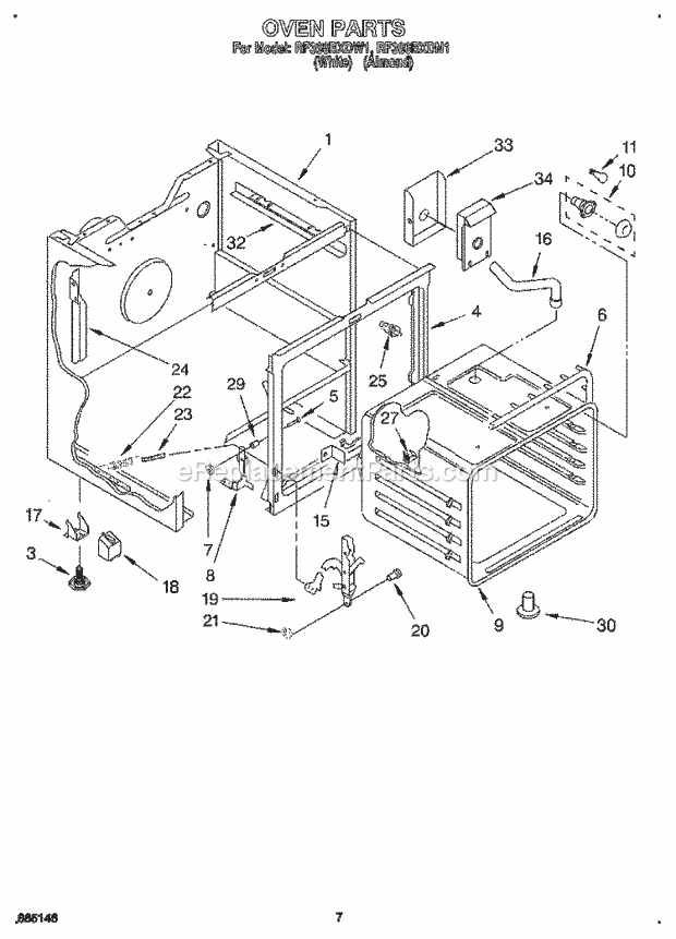 Whirlpool RF366BXDN1 30