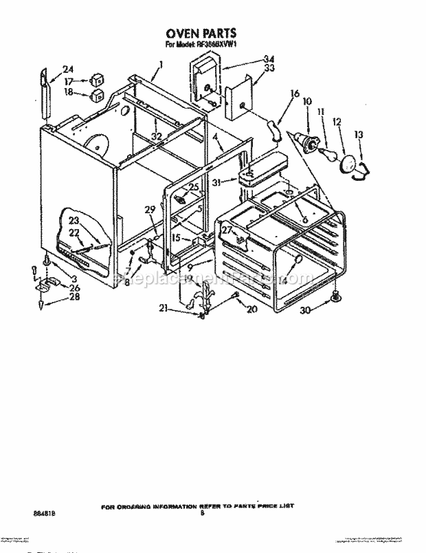 Whirlpool RF366BXVN1 Range Oven (Continued) Diagram