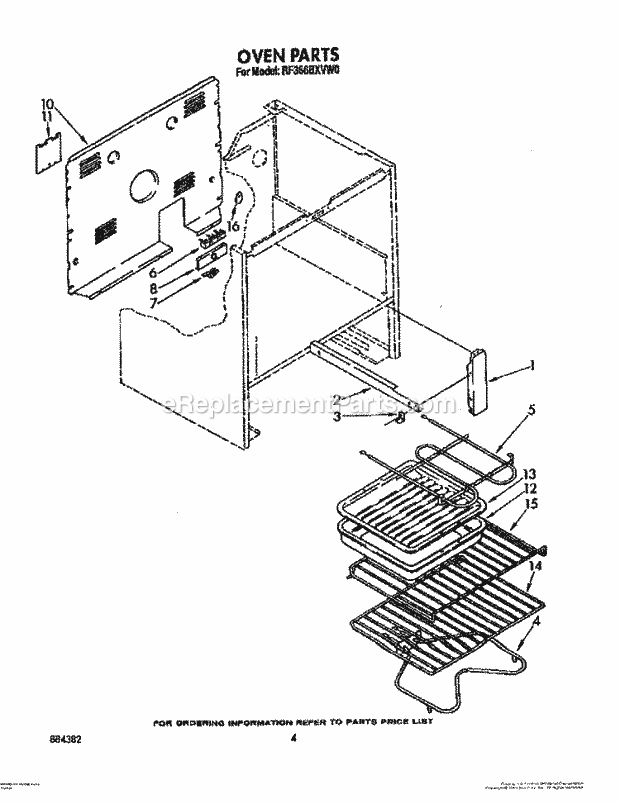 Whirlpool RF366BXVW0 Electric Range Oven, Optional Diagram