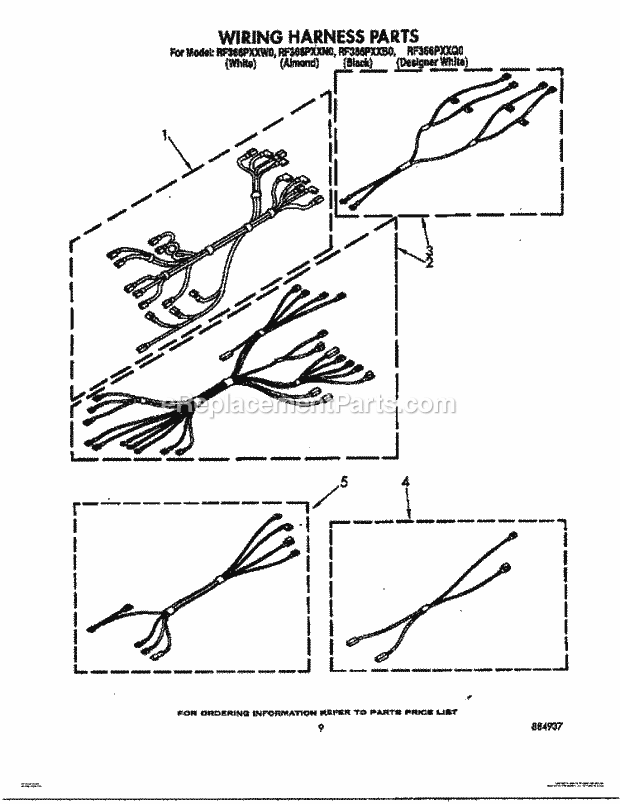 Whirlpool RF366PXXQ0 Freestanding Electric Range Wiring Harness Diagram