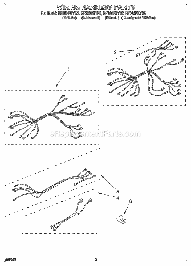 Whirlpool RF366PXYB2 Range Wiring Harness, Lit/Optional Diagram