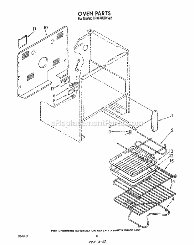 Whirlpool RF367BXWW2 Freestanding Electric Range Oven (Continued) , Lit/Optional Diagram