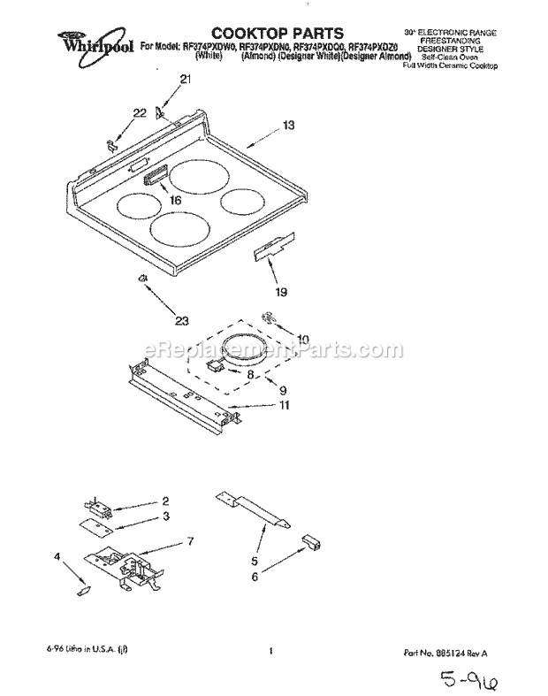 Whirlpool RF374PXDN0 30