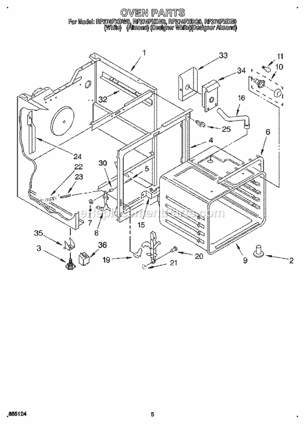 Whirlpool RF374PXDN0 30