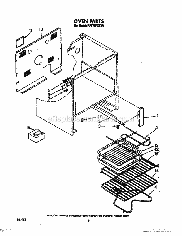 Whirlpool RF375PXXN1 Range Oven, Lit/Optional Diagram