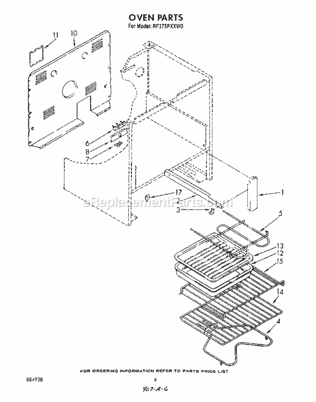 Whirlpool RF375PXXW0 Freestanding Electric Range Oven , Literature and Optional Diagram
