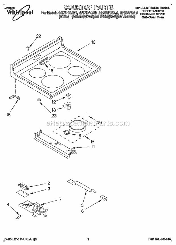 Whirlpool RF376PXDN1 30