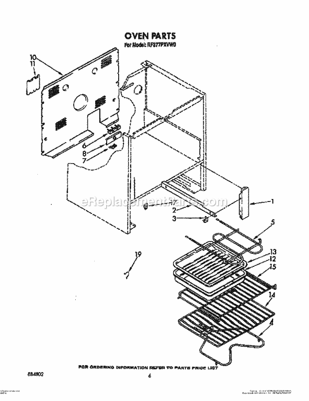 Whirlpool RF377PXVW0 Freestanding Electric Range Oven, Lit/Optional Diagram