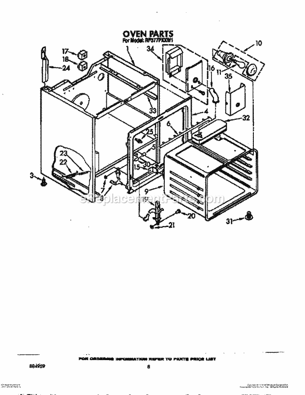 Whirlpool RF377PXXN1 Range Oven (Continued) Diagram