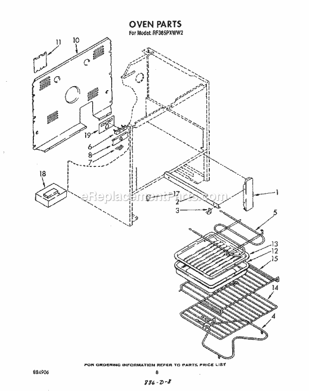 Whirlpool RF385PXWW2 Freestanding Electric Range Oven (Continued) Diagram