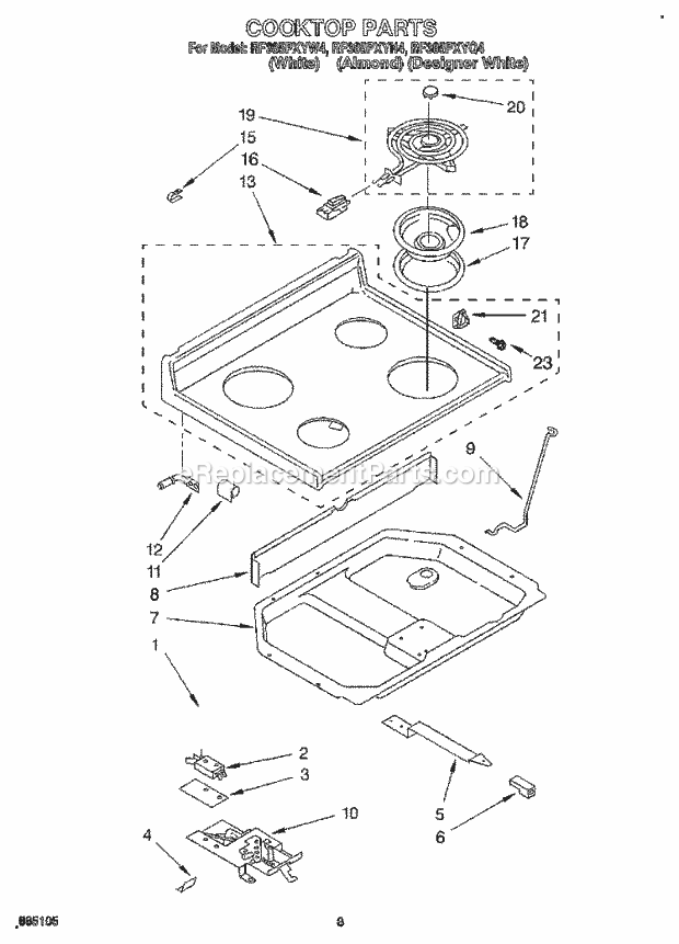 Whirlpool RF385PXYN4 30