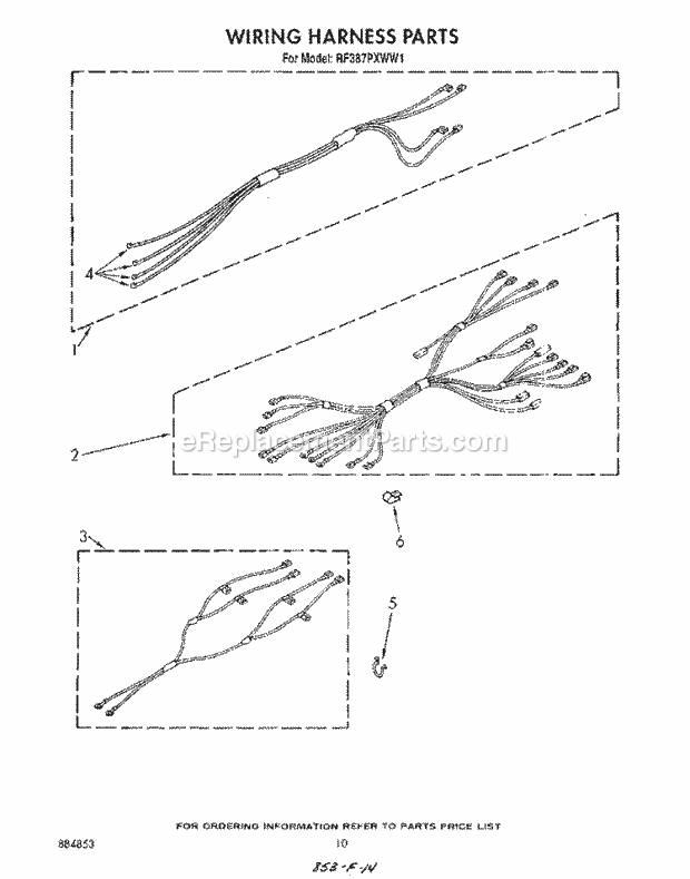 Whirlpool RF387PXWN1 Range Wiring Harness Diagram