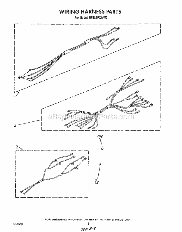 Whirlpool RF387PXWN2 Range Wiring Harness Diagram