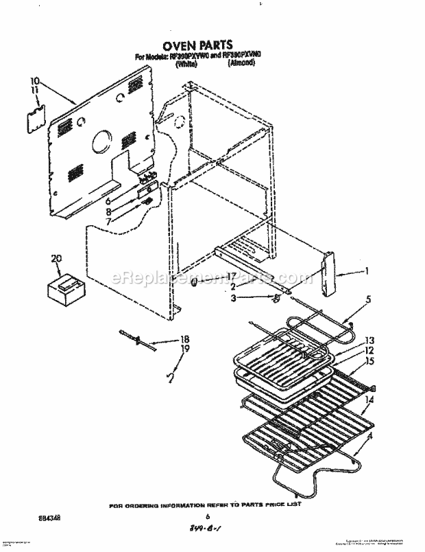 Whirlpool RF390PXVN0 Electric Range Oven, Optional Diagram