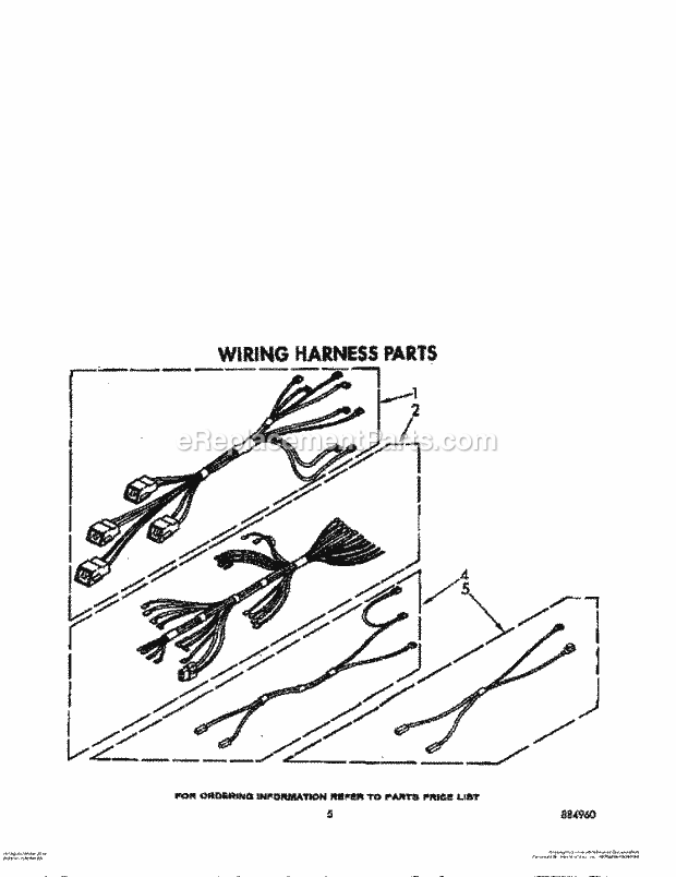 Whirlpool RF391PXXW1 Electric Range Wiring Harness Diagram