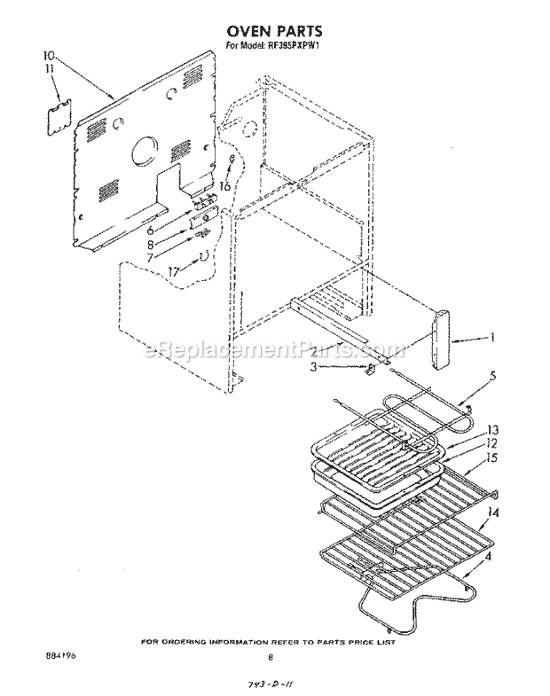 Whirlpool RF395PXPW1 Electric Range Oven , Literature and Optional Diagram