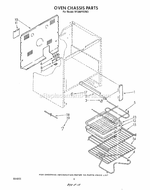 Whirlpool RF396PXVN2 Range Oven Chassis , Lit/Optional Diagram