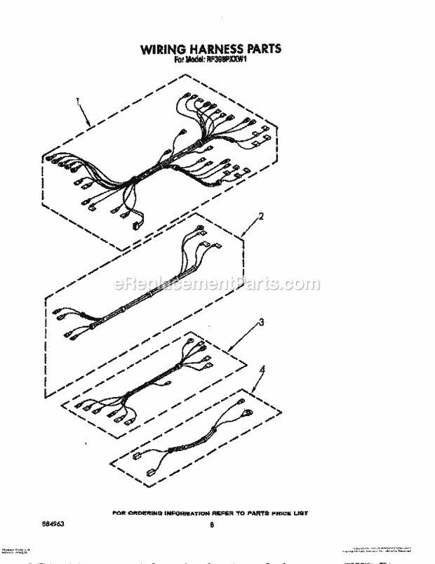 Whirlpool RF396PXXB1 Range Wiring Harness Diagram