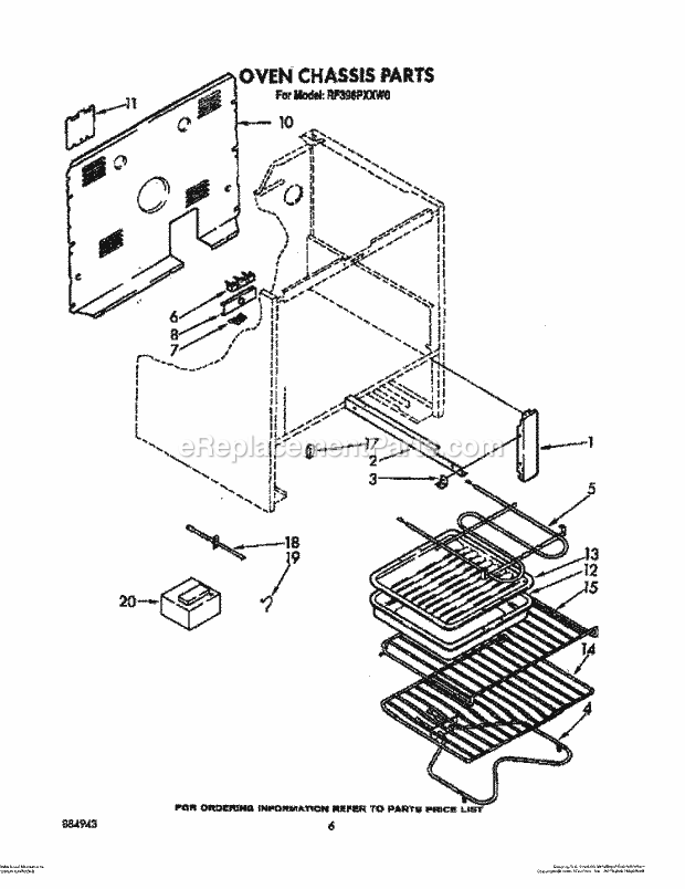 Whirlpool RF396PXXW0 Electric Range Oven Chassis, Optional Diagram