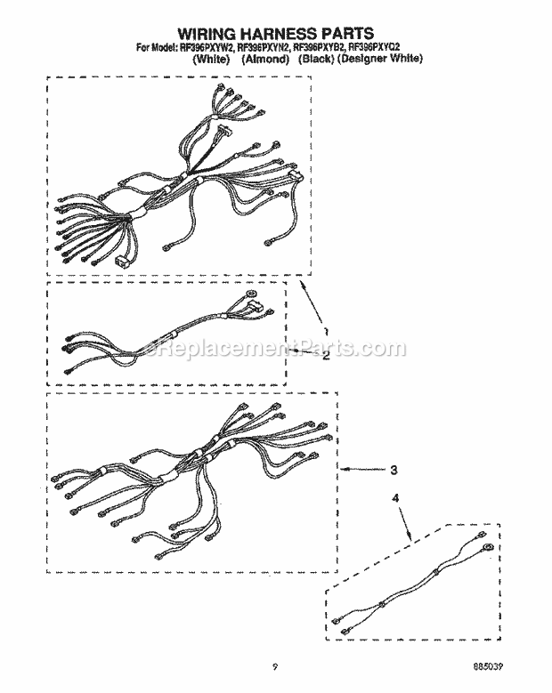 Whirlpool RF396PXYN2 Range Wiring Harness, Lit/Optional Diagram