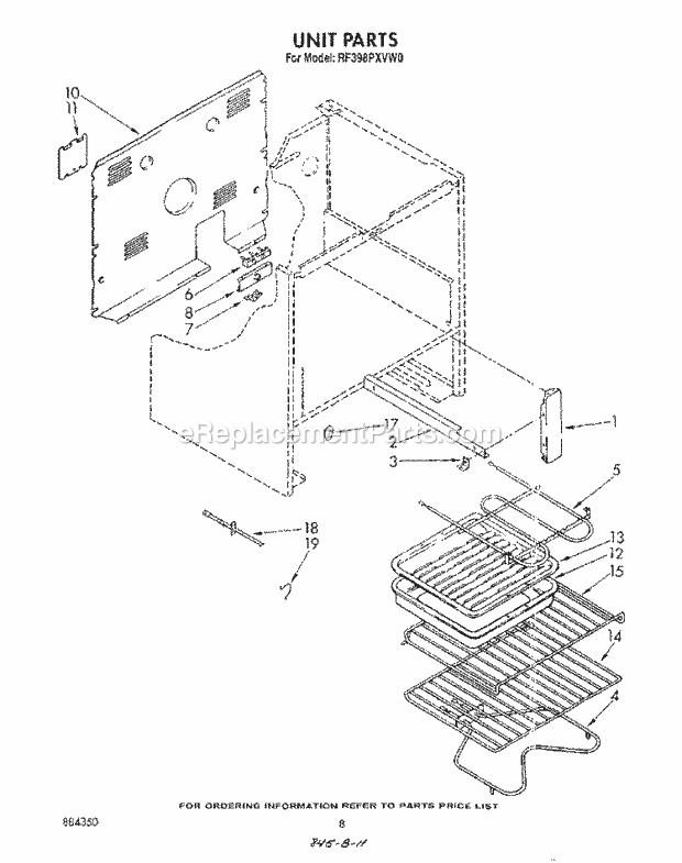 Whirlpool RF398PXVN0 Range Unit , Literature and Optional Diagram