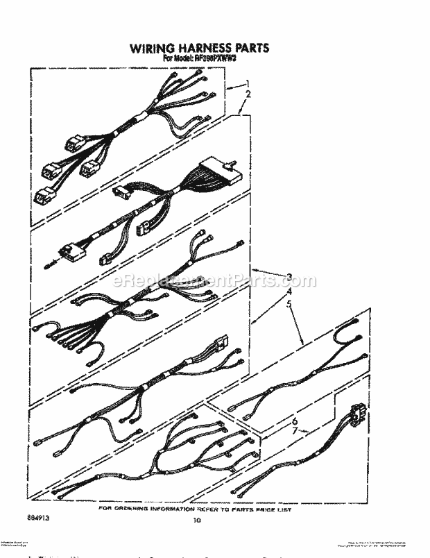 Whirlpool RF398PXWN2 Range Wiring Harness Diagram