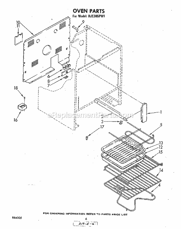 Whirlpool RJE385PW1 Freestanding Electric Range Oven , Literature and Optional Diagram