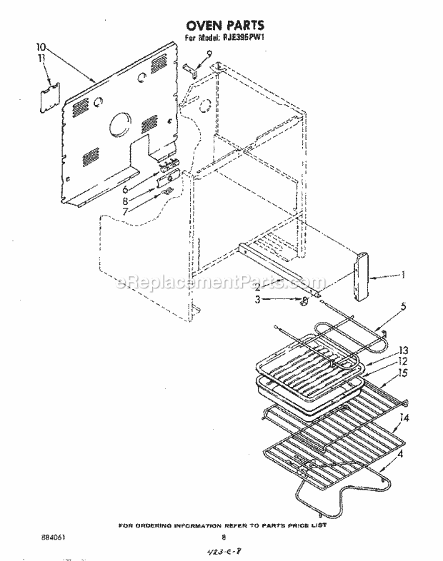 Whirlpool RJE395PW1 Freestanding Electric Range Oven , Literature and Optional Diagram