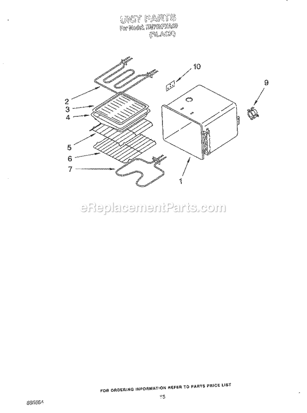 Whirlpool RM765PXAB0 Electric Range Unit Diagram