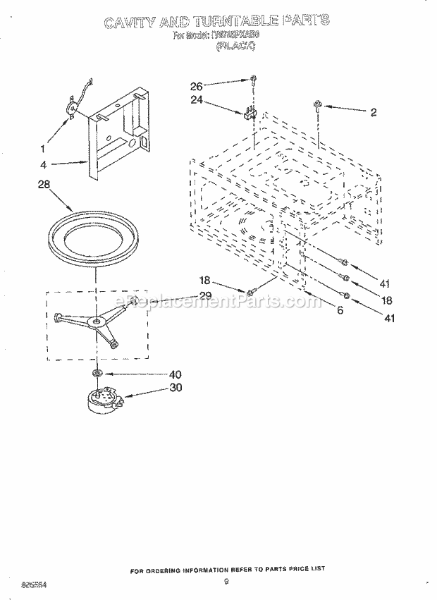 Whirlpool RM765PXAB0 Electric Range Cavity and Turntable Diagram