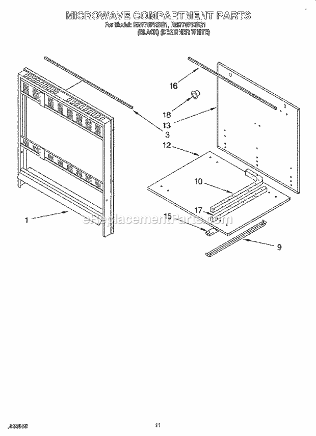 Whirlpool RM770PXBQ1 Electric Range and Oven Microwave Compartment Diagram