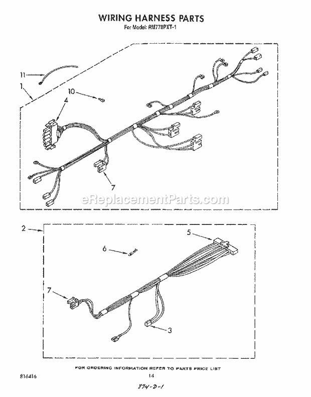 Whirlpool RM778PXT1 Electric Range Wiring Harness , Literature and Optional Diagram