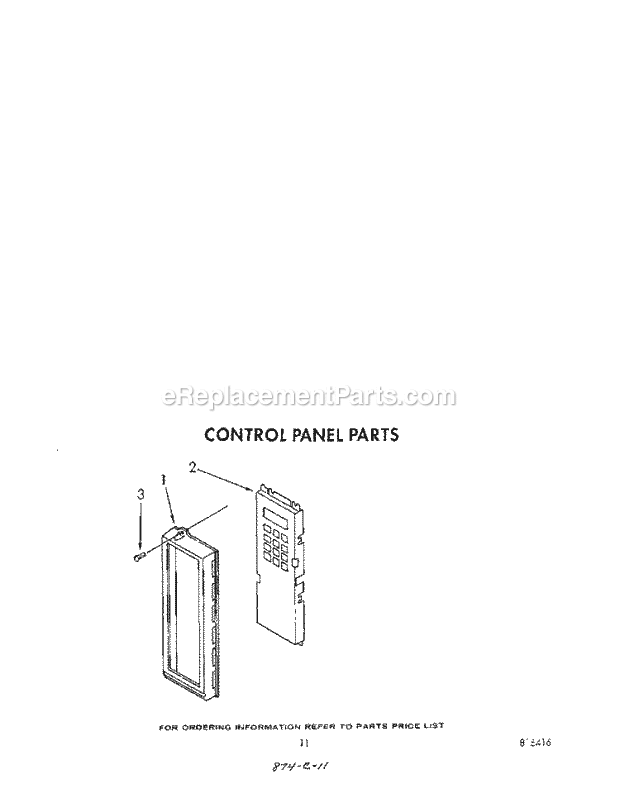 Whirlpool RM778PXT1 Electric Range Control Panel Diagram